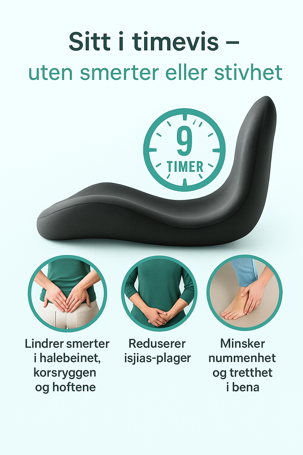 Postureva Ergonomisk Sittepute for Bedre Holdning